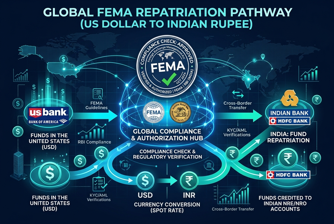 FEMA Outward Remittance clearances and Form 15CA/15CB certificates being prepared by an Indian banker